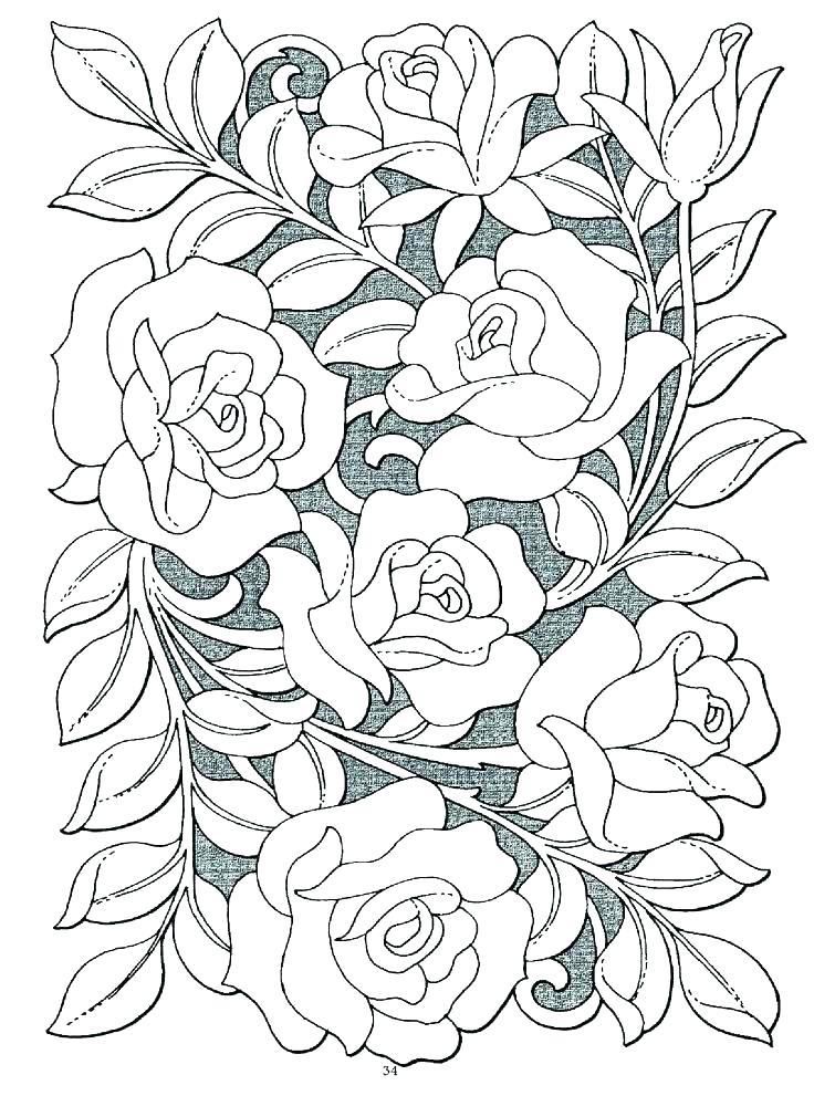 736x991 Coloring Pages Roses Roses And Hearts Coloring Pages Hearts Roses