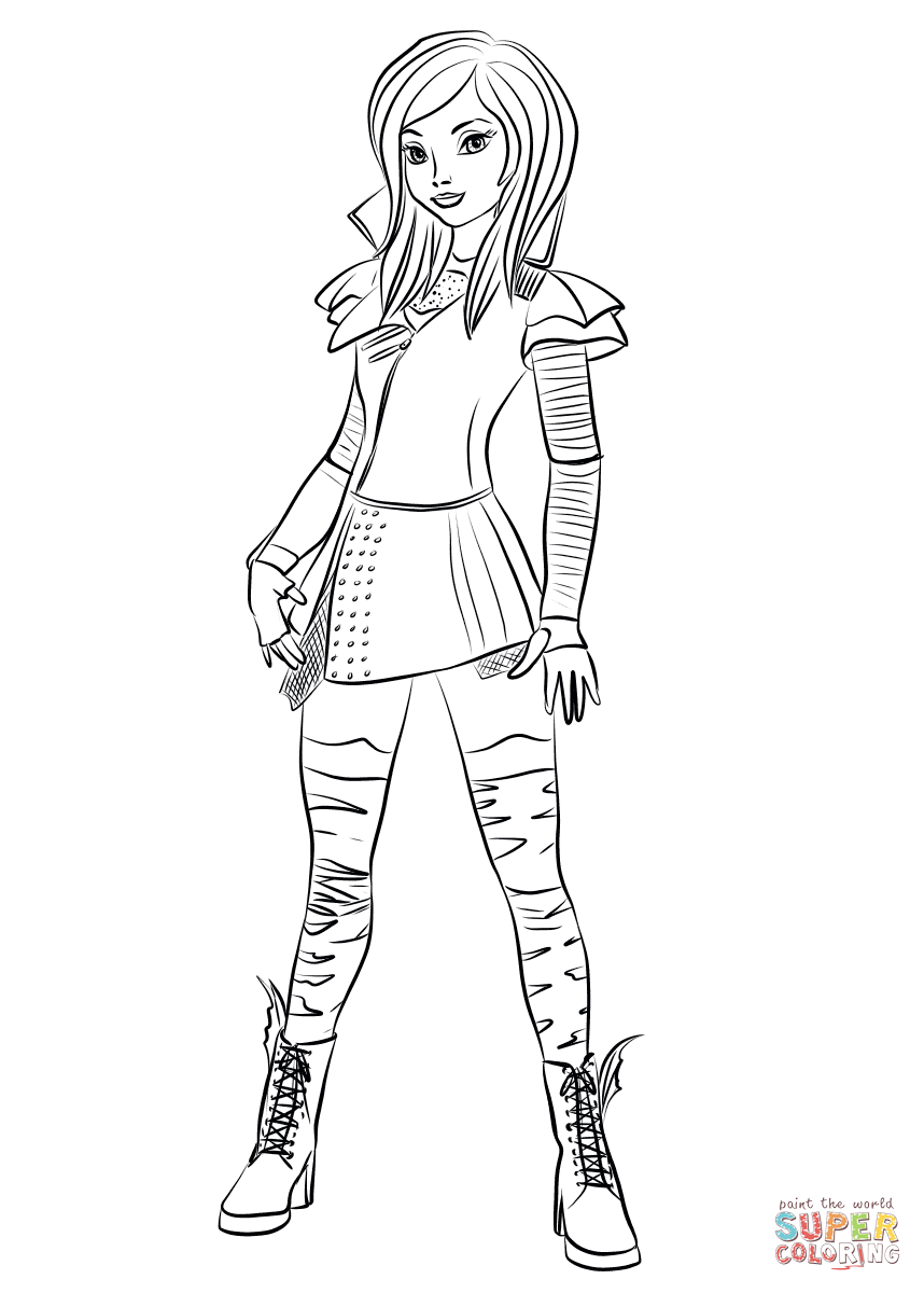 858x1200 Disney Descendants Coloring Pages