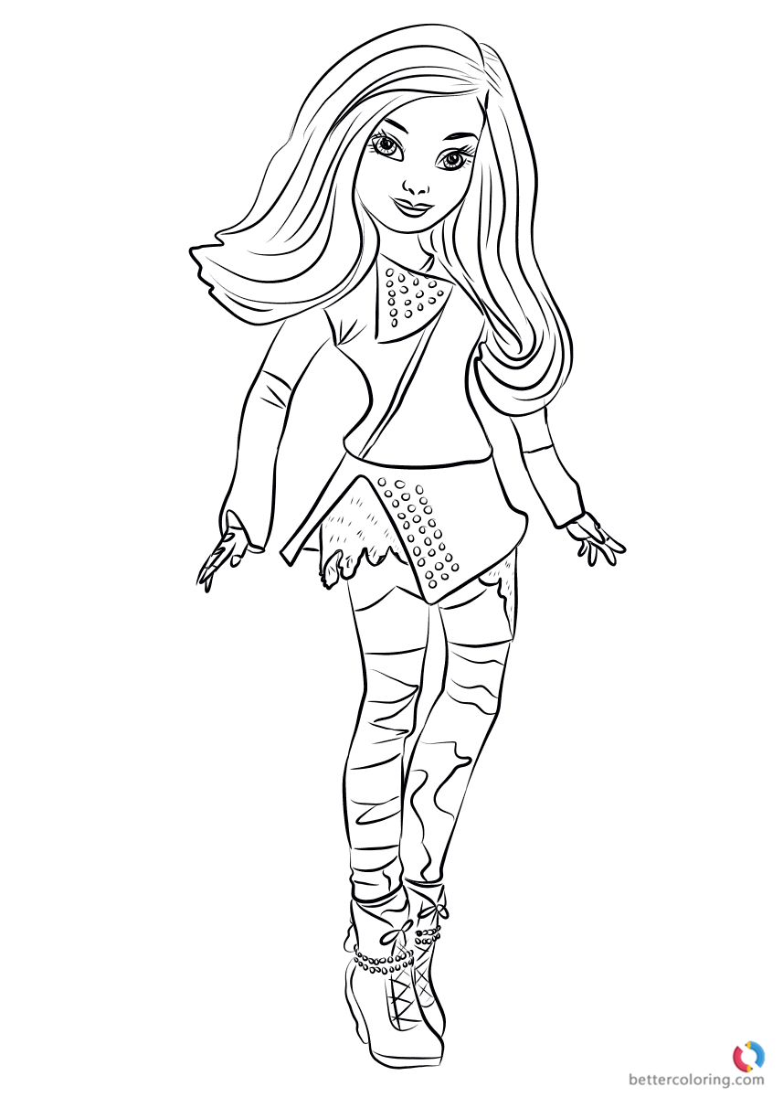 857x1200 Mal From Descendants Coloring Pages Printable For Kids