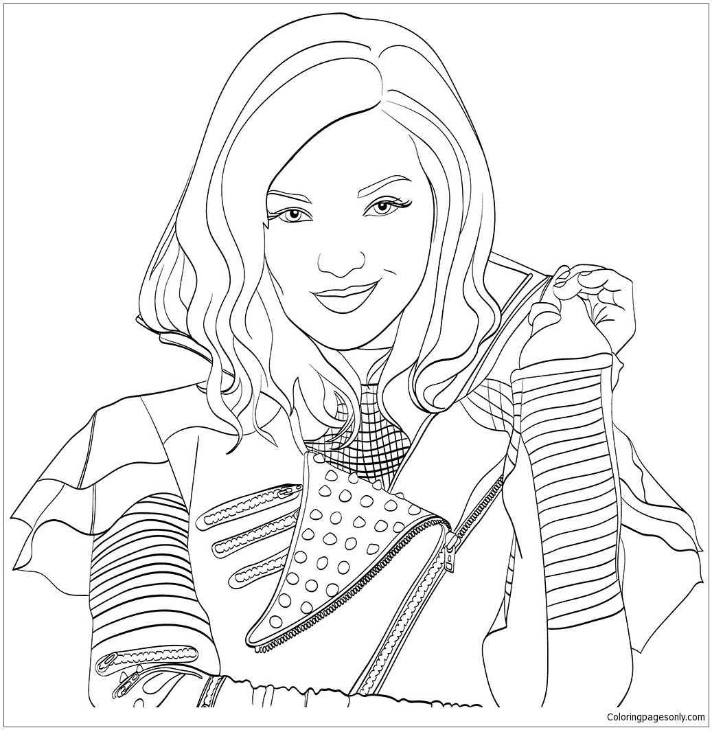 1037x1063 Evie From Descendants Wicked World Coloring Page Free Printable