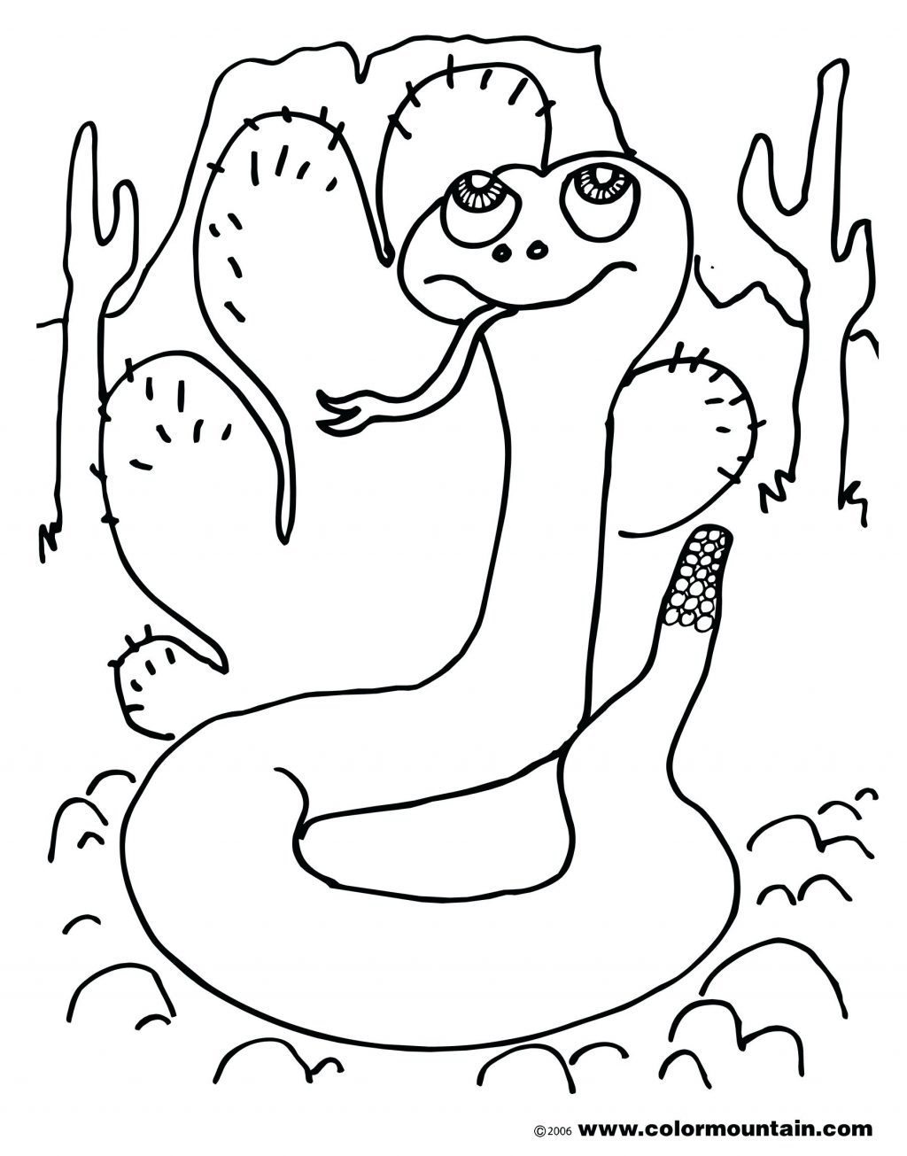 1024x1305 Coloring Page Rattlesnake Coloring Page Printable Desert Scene