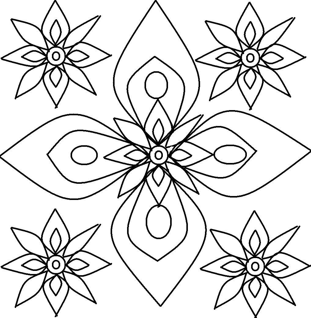 1018x1040 Rangoli Design Coloring Printable Page For Kids