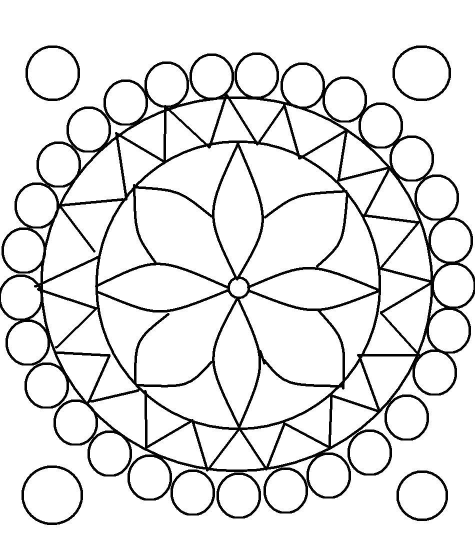 950x1104 Rangoli Design Coloring Printable Page For Kids