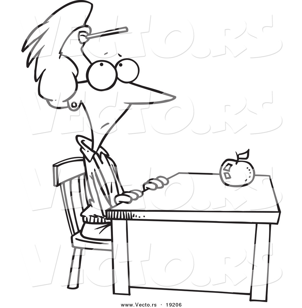 1024x1044 Vector Of A Cartoon Teacher Sitting