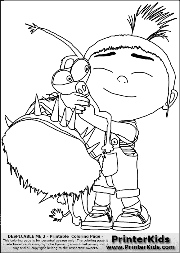 580x812 Despicable Me Agnes Coloring Pages