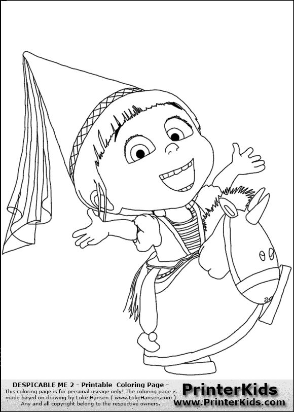 580x812 Despicable Me Agnes Coloring Pages