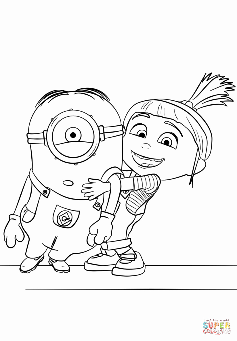 824x1186 Minion Coloring Pages Online Despicable Me Agnes Coloring Pages