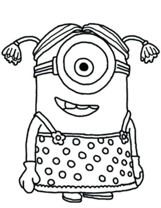 530x685 Minion Color Sheets Minion Girl Despicable Me Coloring Pages