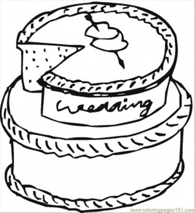 650x710 Wedding Cake Coloring Page