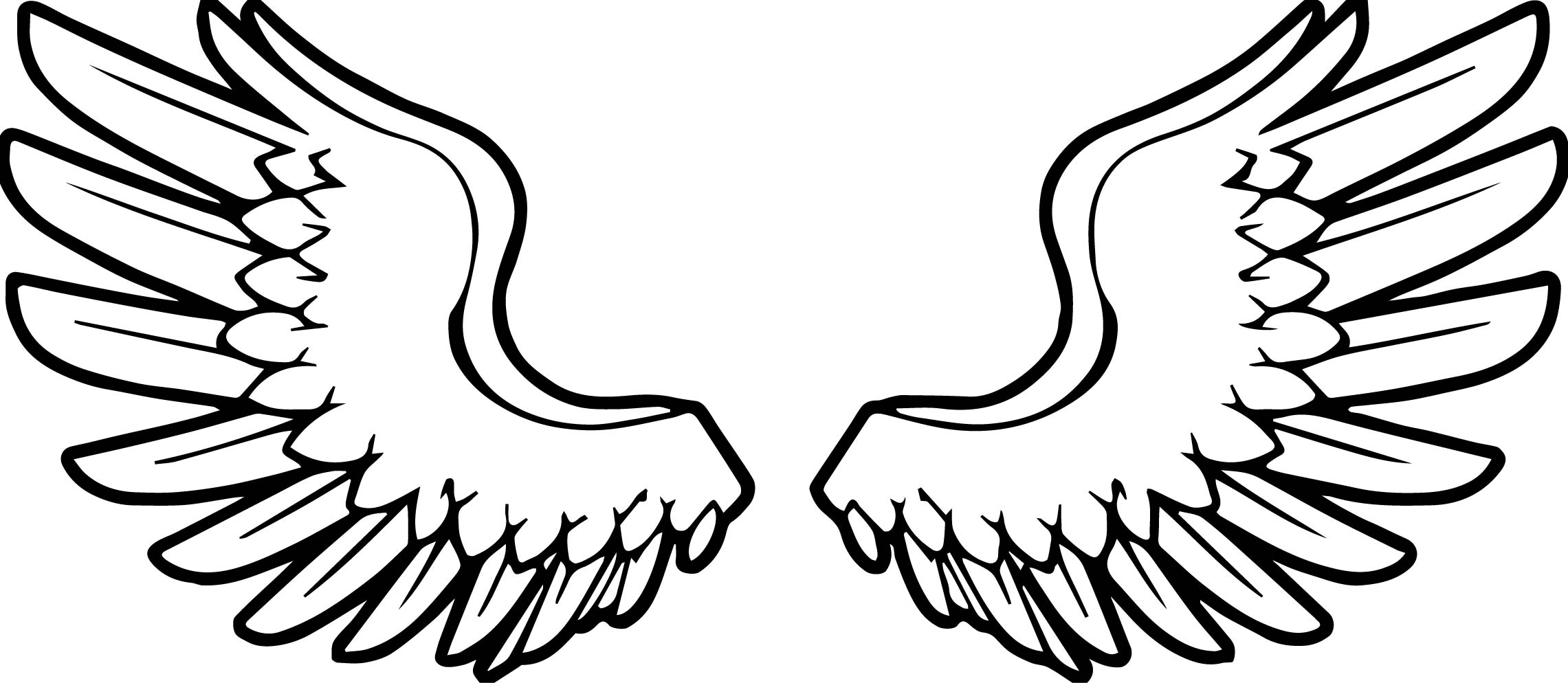 2281x994 Angel Wings Angel Coloring Page Wecoloringpage