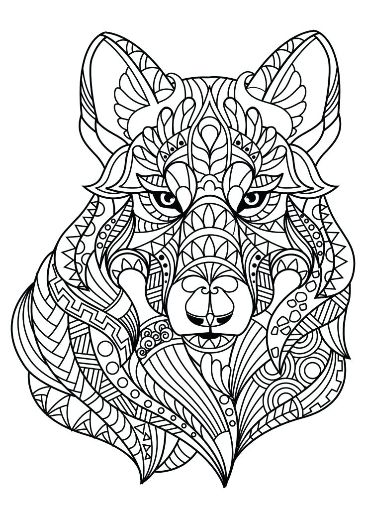 736x1040 Wolf Coloring Pages For Older Kids Detailed Colouring In Tiny Page