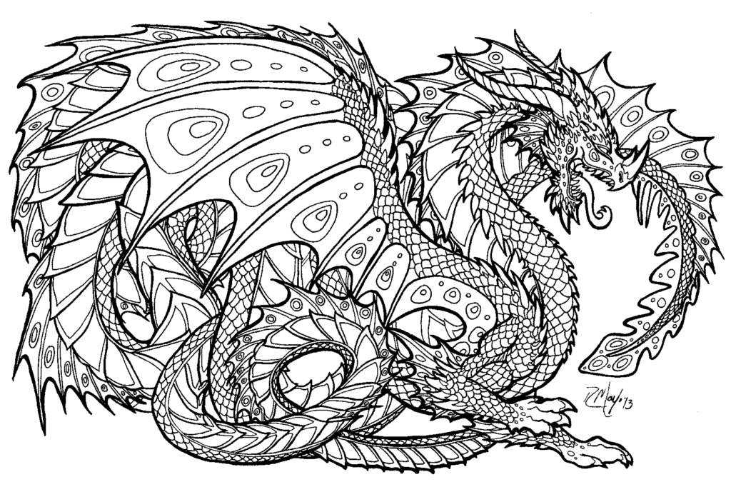 Detailed Coloring Pages Of Dragons