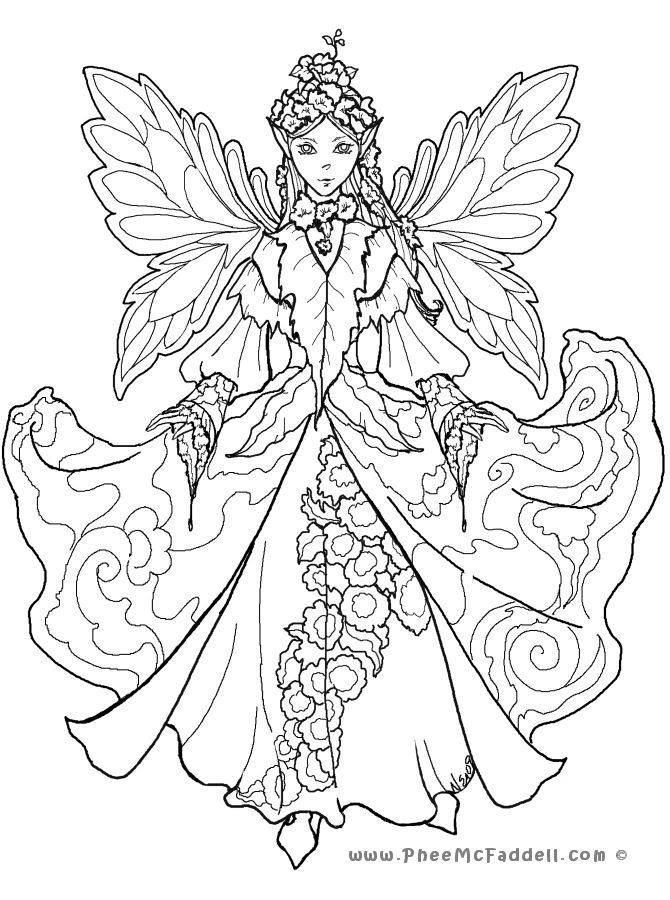 670x900 Detailed Coloring Pages For Adults Court Fairy