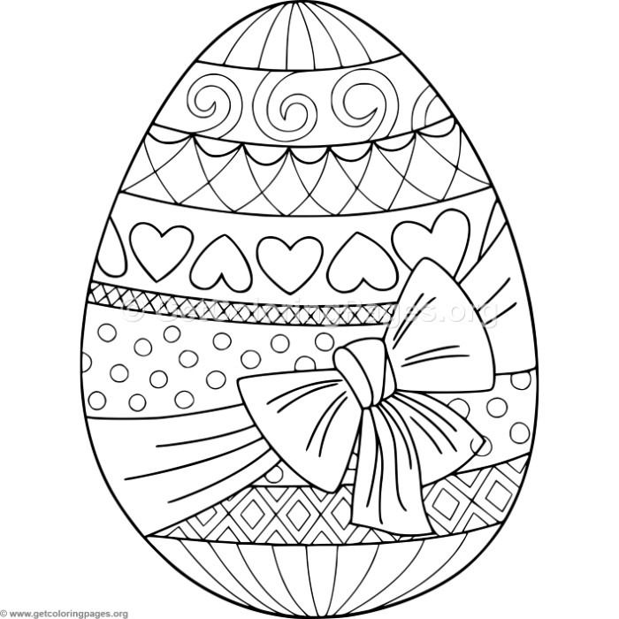 700x700 Gift Wrapped Easter Egg Coloring Pages