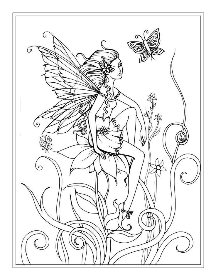 736x952 Detailed Fairy Coloring Pages For Adults New