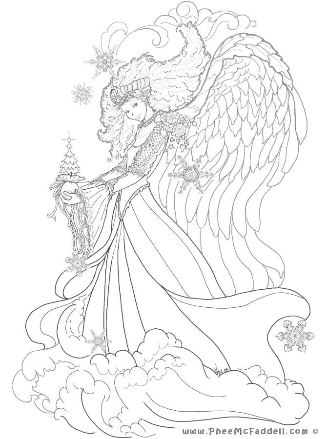 670x900 Adult Fairy Coloring Page