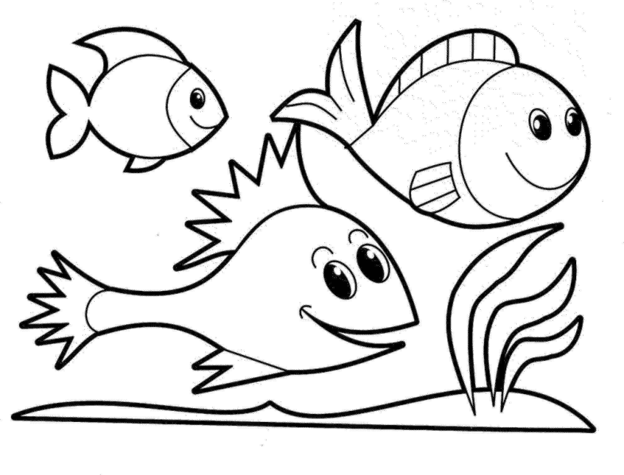 2000x1524 Fish Nature Coloring Page For Kids