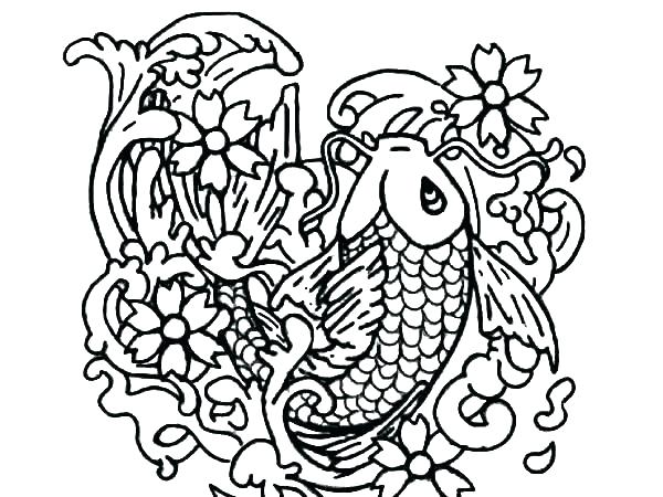 600x450 Koi Fish Coloring Pages