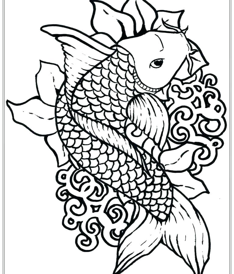 768x900 Bass Fish Coloring Pages