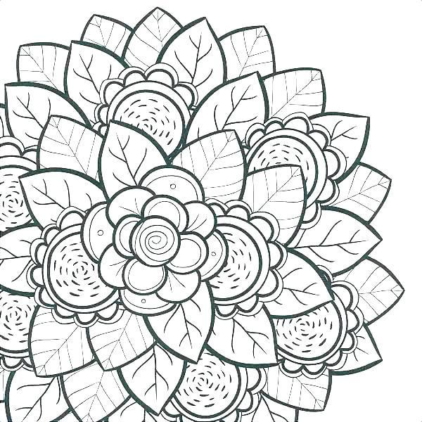 600x600 Flower Coloring Pages Free Flowers Printable Coloring Pages