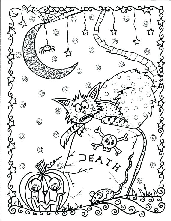 570x737 Halloween Pages To Color Detailed Coloring Pages Instant Download