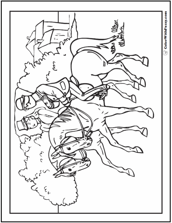 590x762 Horse Coloring Page Riding, Showing, Galloping