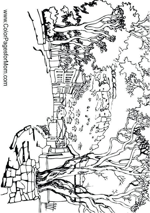 579x820 Coloring Page Landscape Coloring Page Simple Landscape Colouring