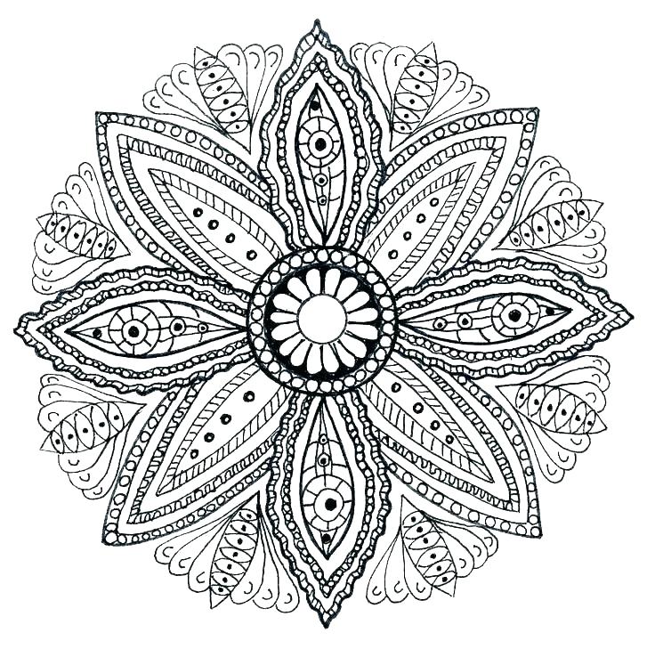 736x729 Mandala Coloring Pages Online Detailed Mandala Coloring Pages