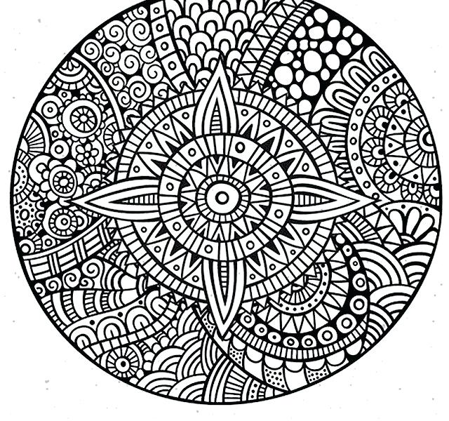640x600 Detailed Mandala Coloring Pages