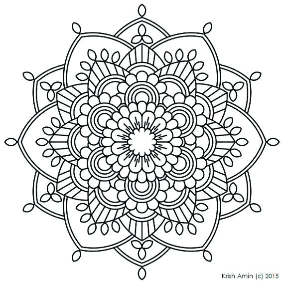 570x569 Intricate Mandala Coloring Pages
