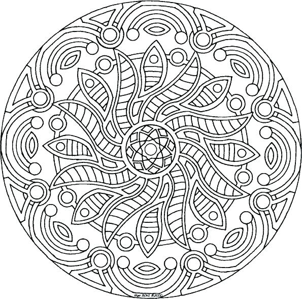 595x589 Detailed Mandala Coloring Pages Intricate Mandala Coloring Pages