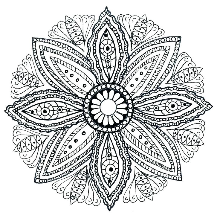 736x729 Flower Coloring Pages For Adults Plus Intricate Flower Coloring