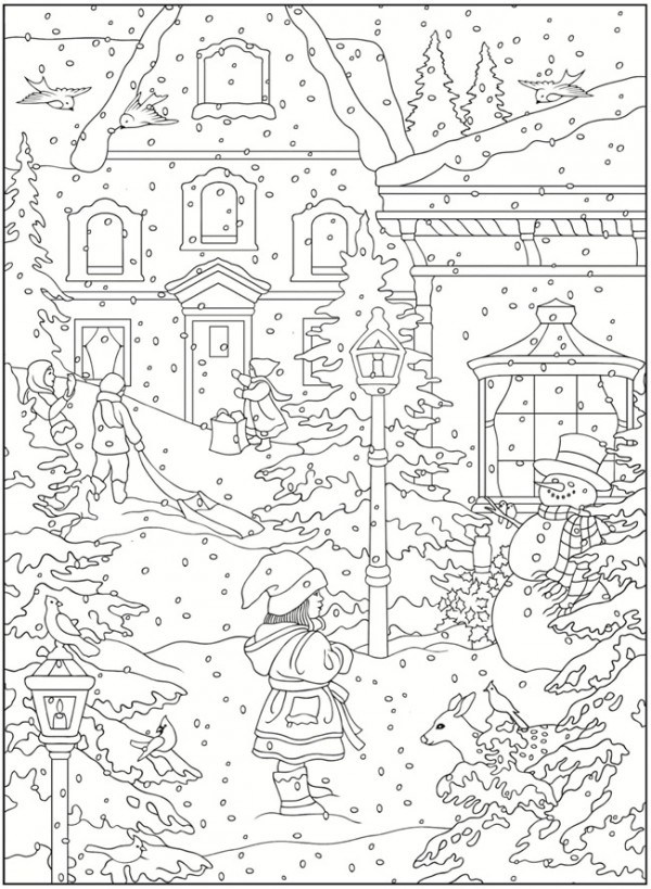 600x819 Freebie Winter Coloring Pages Stamping