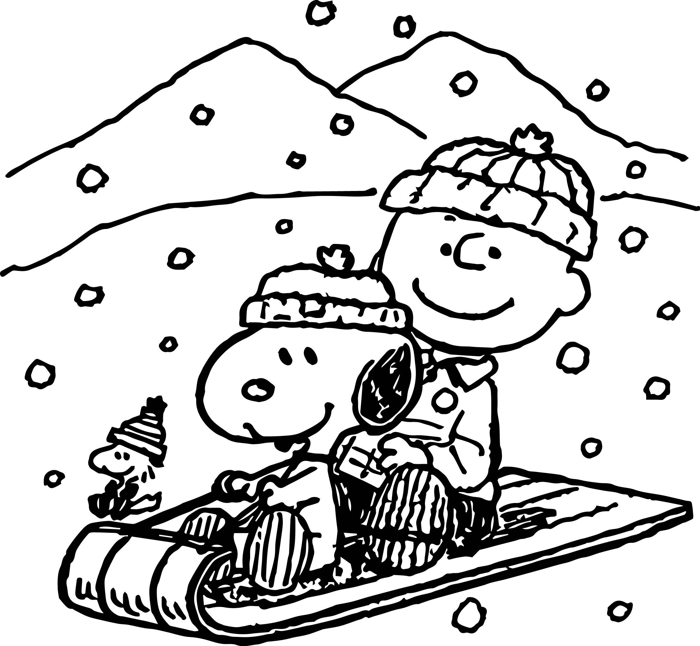 2230x2060 Snoopy Winter Coloring Page Peanuts