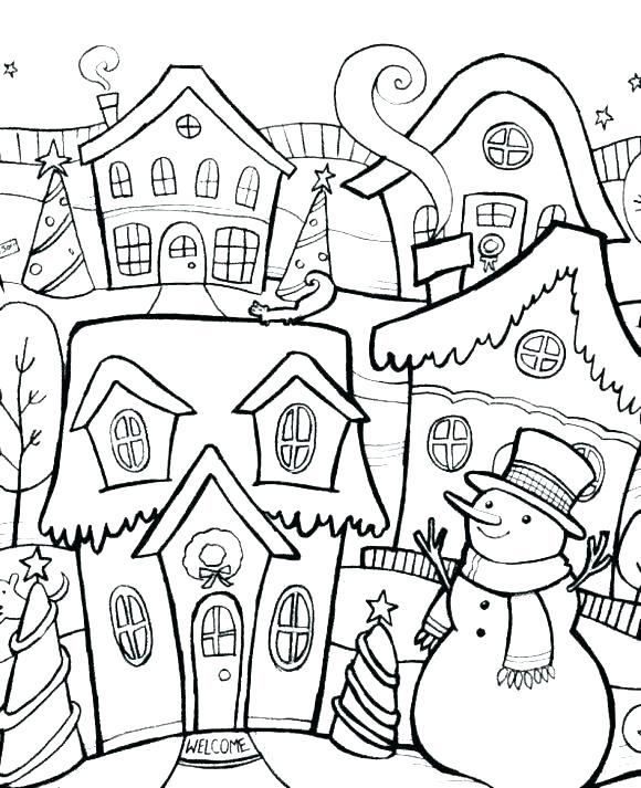 580x713 Winter Coloring Pages