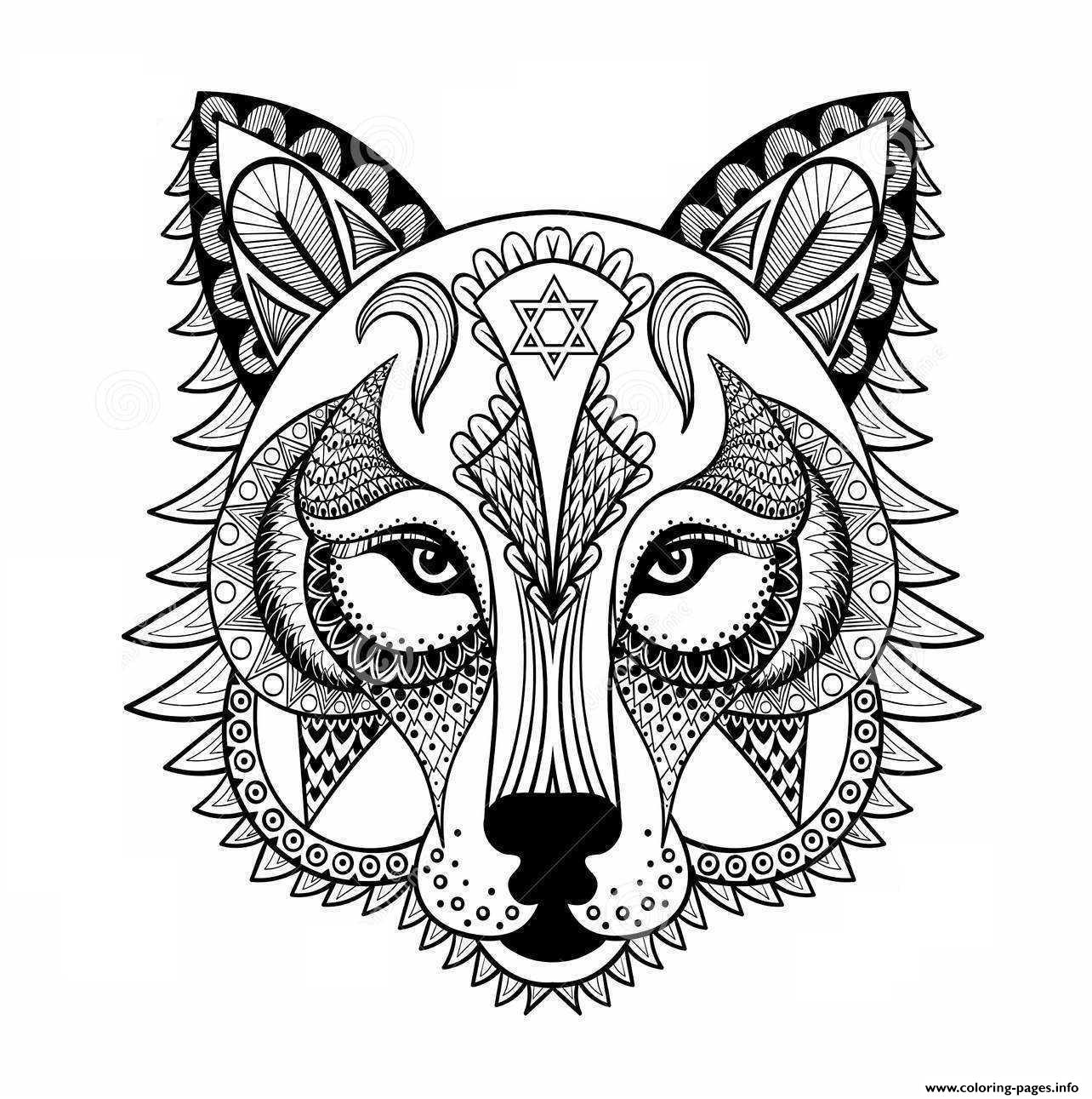 1284x1291 Wolf For Adult Anti Stress Coloring Pages Printable Inside Adults