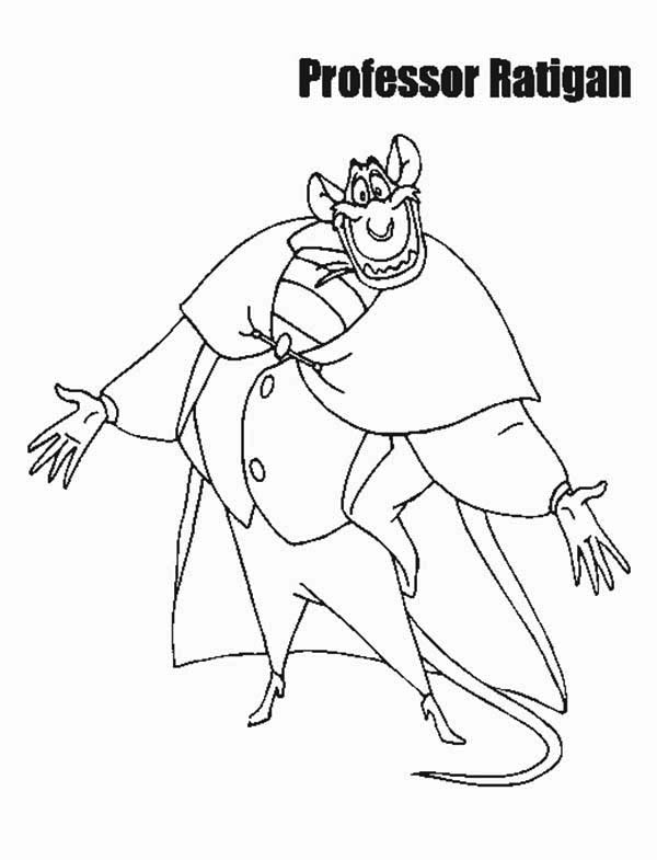 600x785 Professor Ratifan Of The Great Mouse Detective Coloring Page