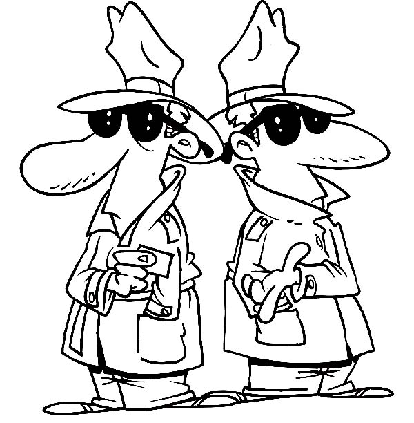 600x612 Two Undercover Detective Coloring Page