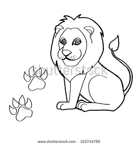 450x470 Lions Coloring Pictures Paw Print With Lions Coloring Pages