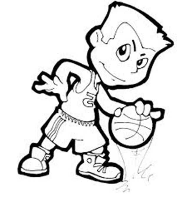 600x668 Cartoon Of Nba Coloring Page Color Luna