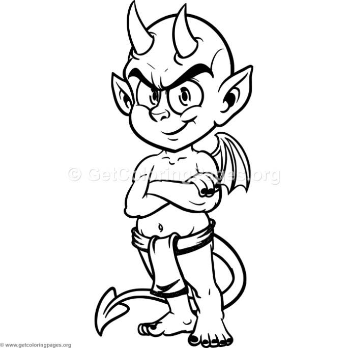 684x684 Funny Cartoon Devil Coloring Pages