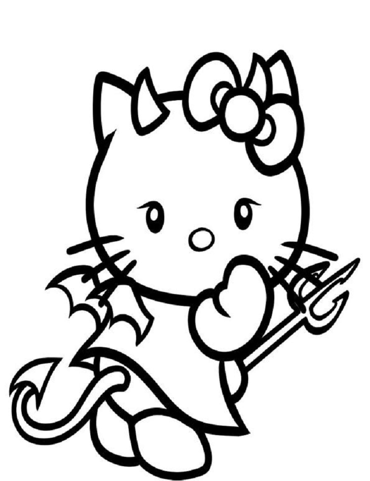 750x975 Hello Kitty Devil Coloring Pages