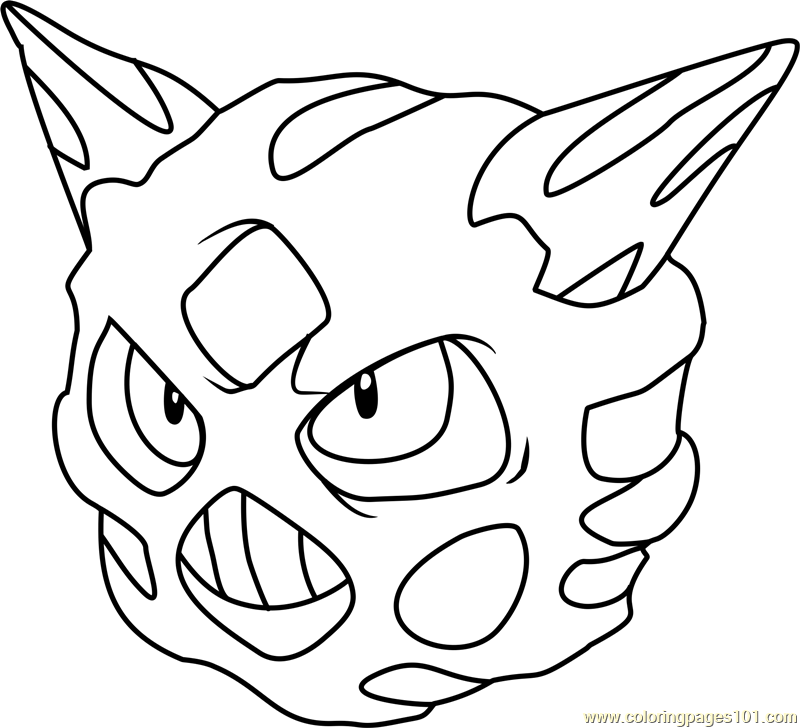 800x728 Glalie Pokemon Coloring Page