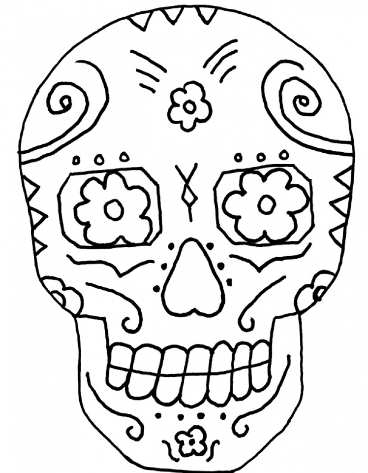 748x960 Simple Design Dia De Los Muertos Coloring Pages Get This Printable