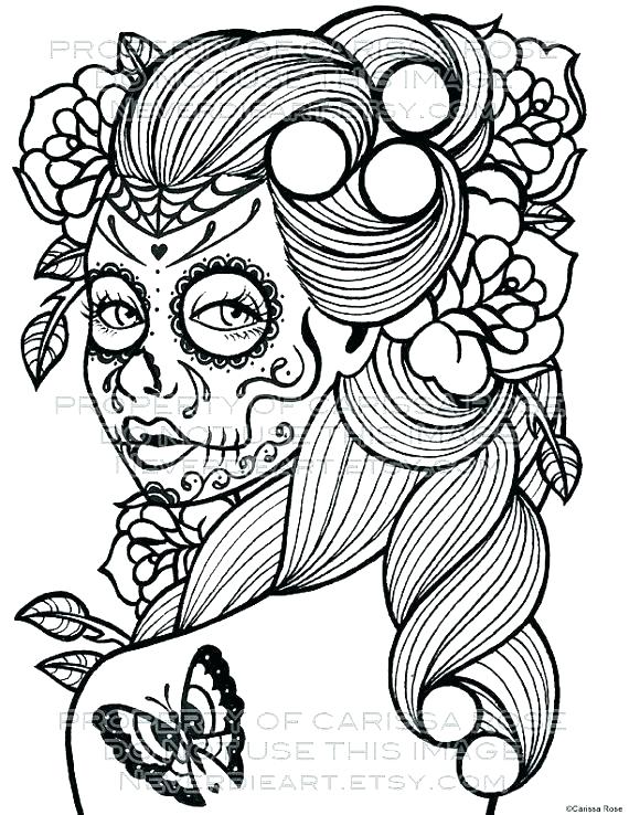 570x738 Dia De Los Muertos Coloring Pages Coloring Pages For Kids Day