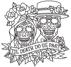 300x283 Day Of The Dead Dia De Los Muertos Sugar Skull Coloring Page