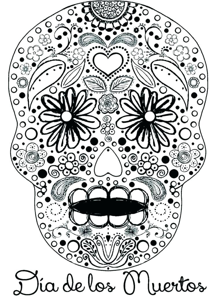 747x1024 Day Of The Dead Coloring Page
