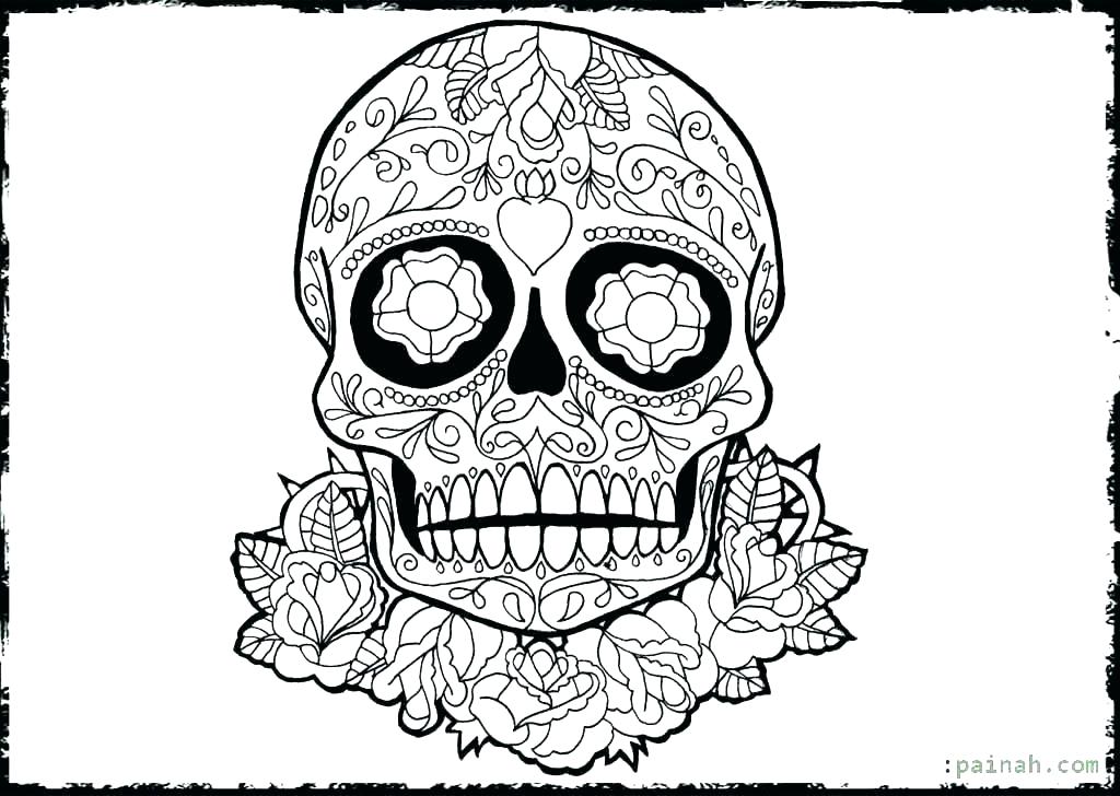 1024x728 Dia De Los Muertos Coloring Page Skull Coloring Pages Day