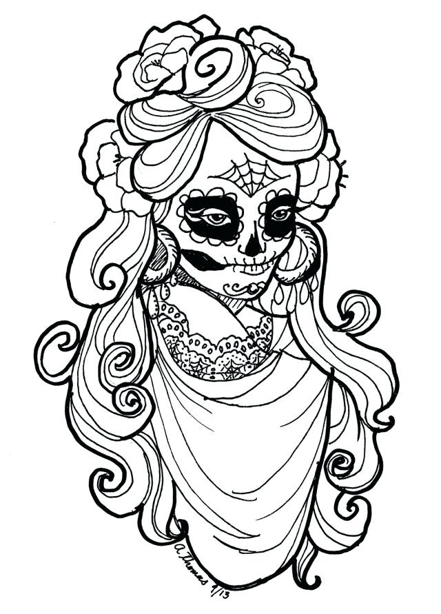 640x891 Dia De Los Muertos Skull Coloring Pages Coloring Pages Magnificent