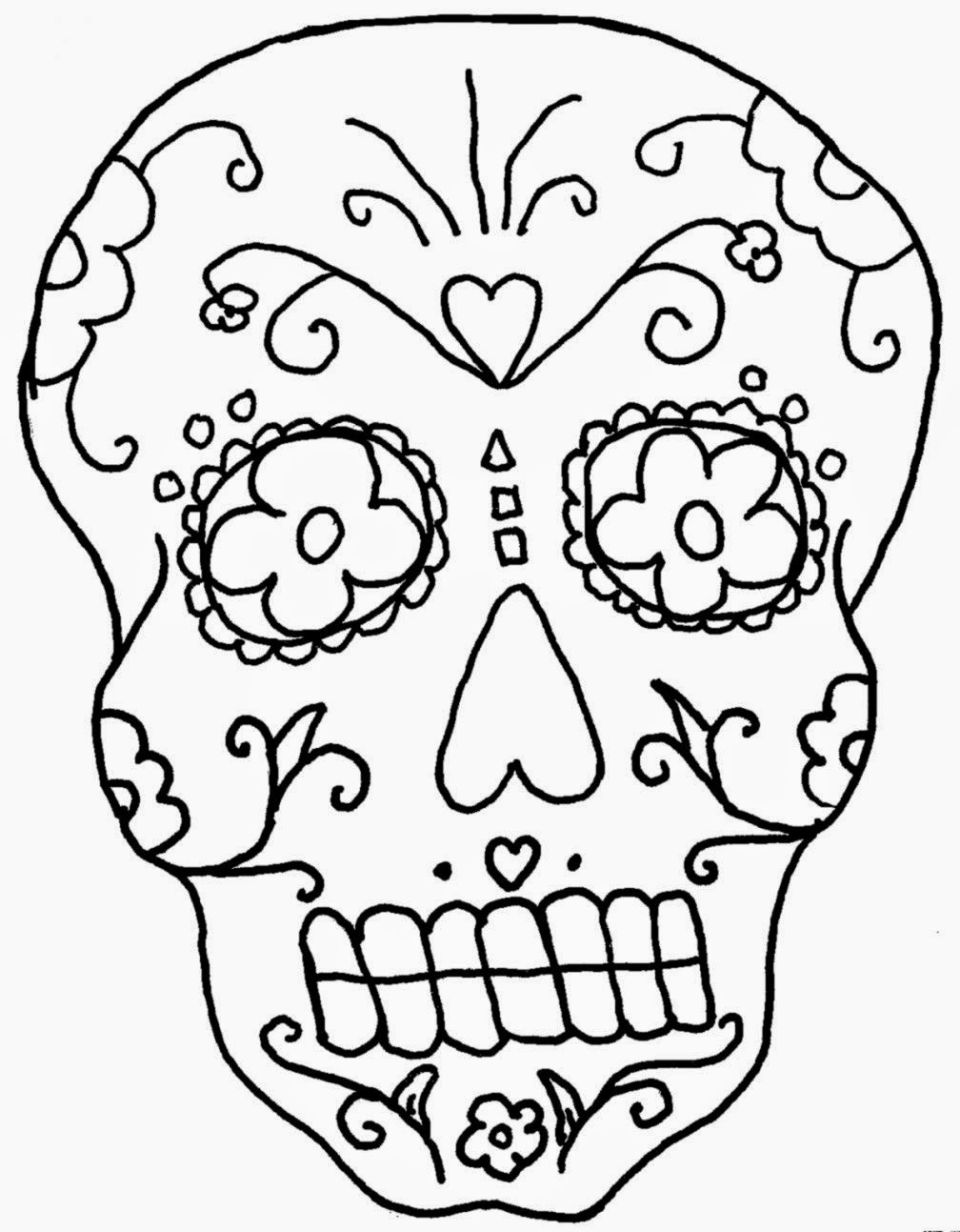 1008x1293 Dia De Los Muertos Skull Coloring Pages